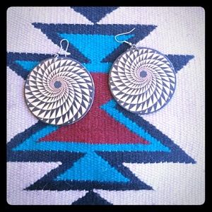 Hand painted wooden earrings